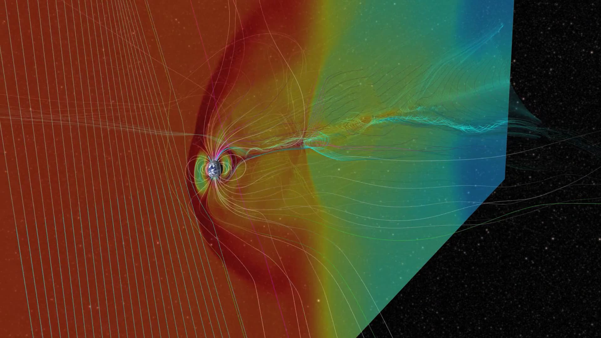 Cover Image for الأرض أثناء عاصفة شمسيّة عاتية